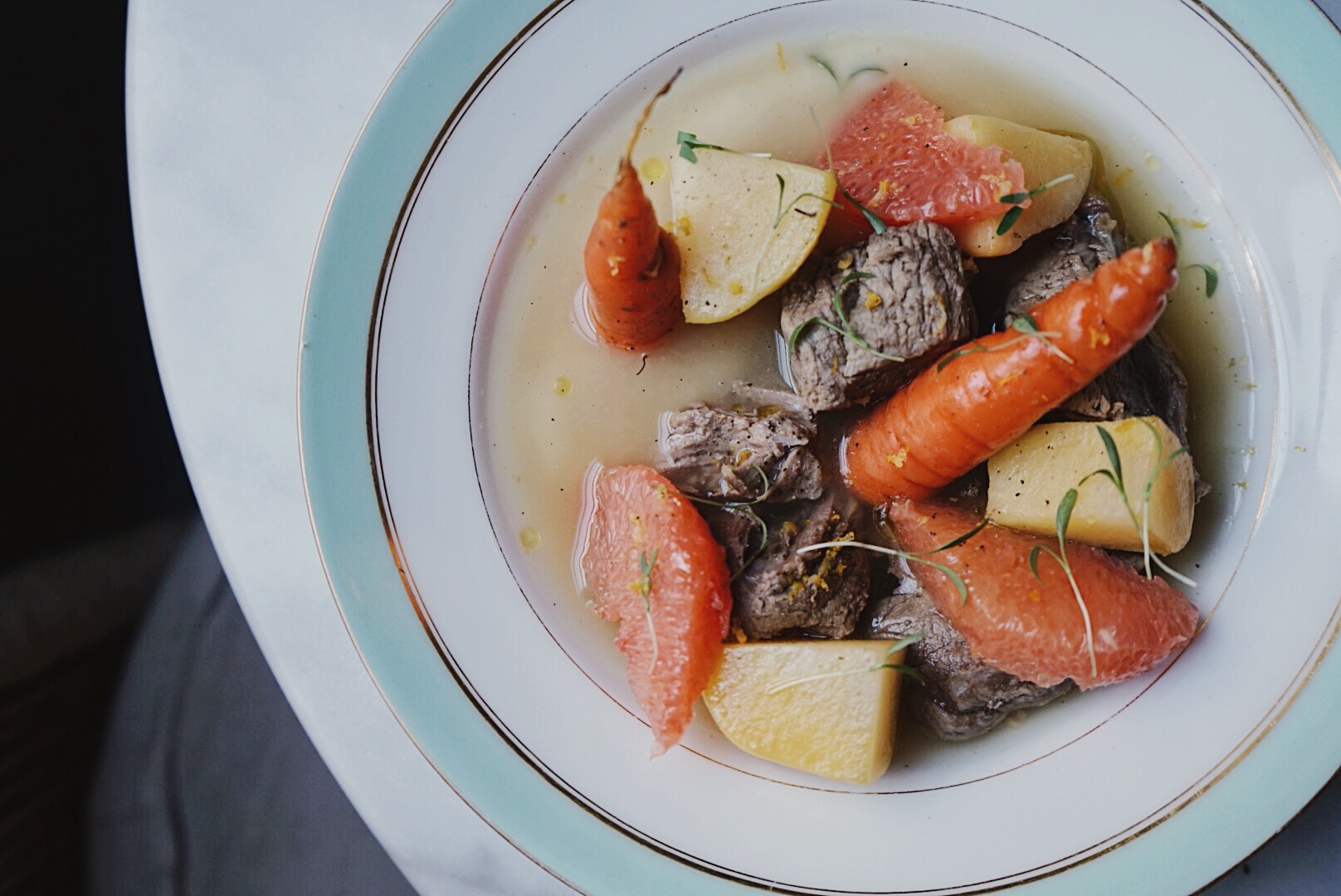 Pot-au-feu aux agrumes du restaurant Les Résistants